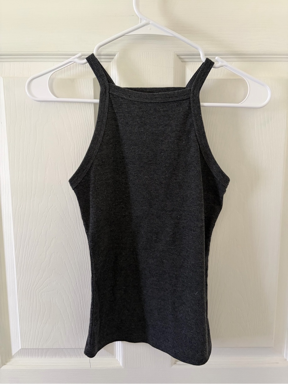 SHEIN Charcoal Halter Ribbed Tank Top - Women's